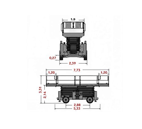 Диаграмма рабочей зоны подъемной техники ARLIFT